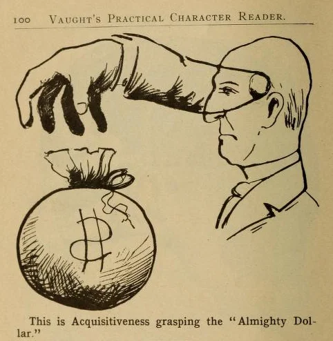 Line drawing of a man hand above head reaching for a bag of money